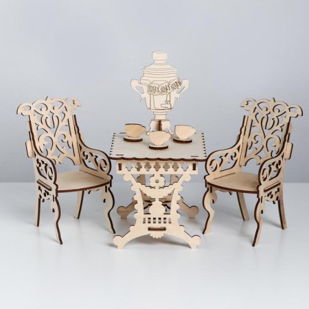 Designer "Dining room with a samovar for dolls Barbie"