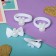 Hair set "cutie" (2 clamps 3.5 cm, 2 elastic bands) white bunny