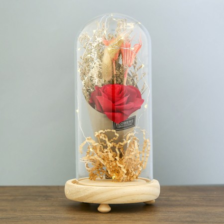 Nightlight "Rosa flask in the bouquet" LED 3AA MIX 23x11x11 cm Risalux-1