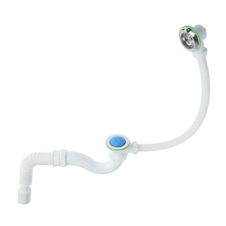 AKVater bath siphon, 1 1/2 "x40mm, release and overflows, corrugation 40x40/50mm, plug without chain