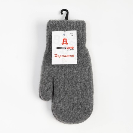 Women's mittens, gray color, size 7-8-3
