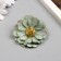 Budon on the leg for decoration "Multilayer chamomile Green" 6x6 cm