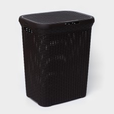 Besnaya basket with a rattan lid, 60 l, 34 × 44 × 56 cm, color mix