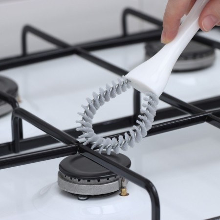 Brush for cleaning dishes and gril grilles Raccoon, circle, 19 × 5.5x2 cm, white color-4