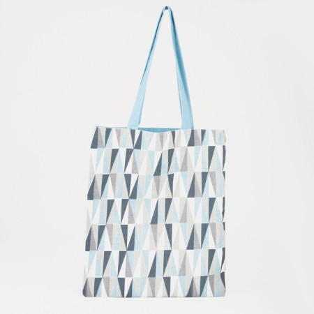 The shoper bag is bilateral, without fastening, outer pocket, blue color-2