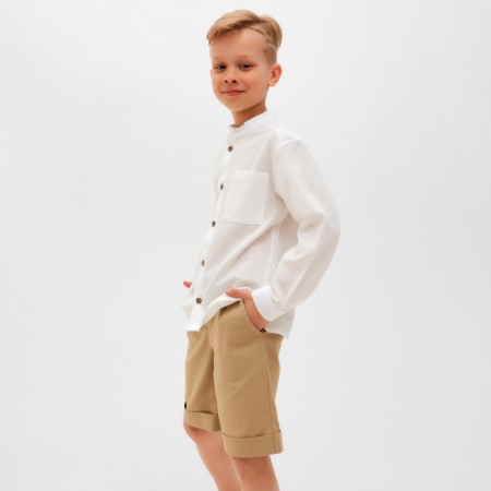 Shorts for the boy Minaku: Casual Collection Beige color, height 152-4