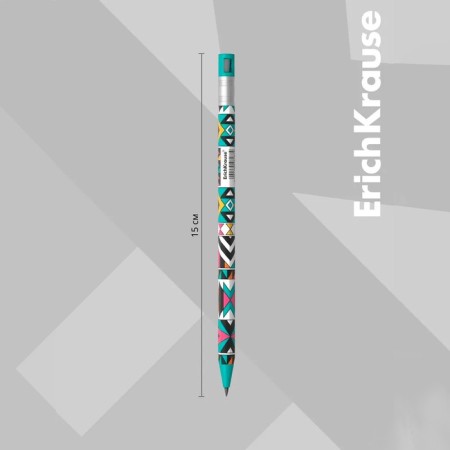 Mechanical Pencil Erichkrause "Colortouch Ornament", Grifel D = 2.0 mm, with a sharpener, "Soft-Touch" with a design, in a tube-11