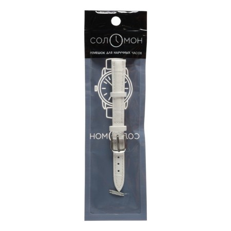 Solomon watch strap 12 mm, genuine leather, L-20 cm, white-3