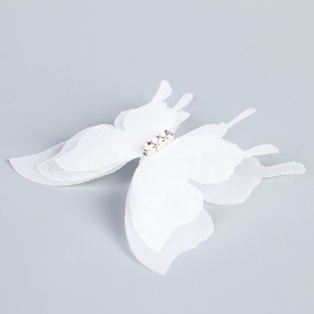 Decor for creativity "Butterfly", three -layer, set of 12 pcs., Size 1 pc. - 5 × 4.5 cm, white color-4