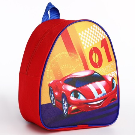 Baby backpack for the boy "Cool car", 23x20.5 cm cm, lightning department, red color-1