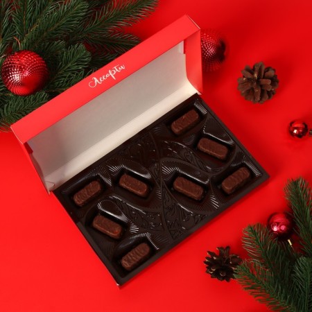 Chocolate assorted "Happy New Year, Merry Christmas", Green Penal 125 g-1