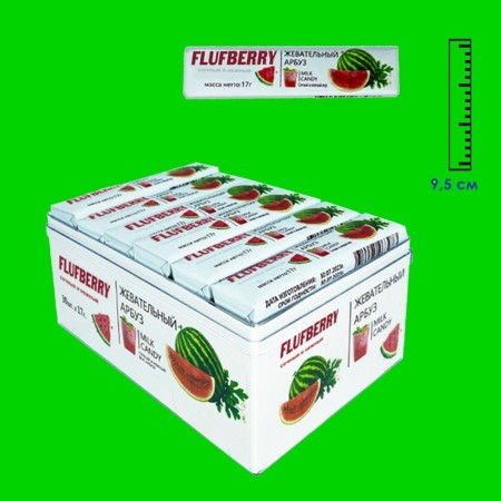 Flufberry chewing candy with the taste of watermelon, 17 g