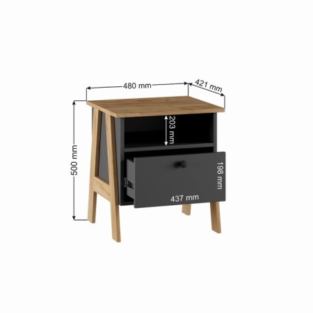 Close -bedroom Theodore, 480x421x515, graphite/craft golden-1