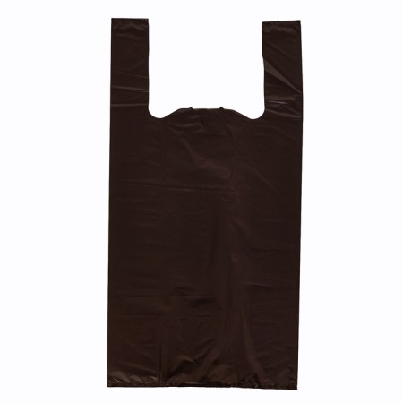 Package Polyethylene T -shirt 28 + 14 x 55 cm, 20 μm, brown "beer"-1