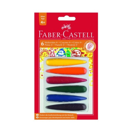 Pencils wax 6 colors Faber-Castell, blister