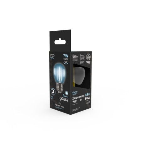 LED LED Filament Filament 7W ball 4100k neutr. Bel. E27 580lm Gauss 105802207-3