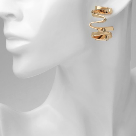 Earrings Metal "Bohemia" spiral, color gold-3