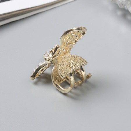 Hair crab "Dorotea" butterfly, 4 cm, gold-1