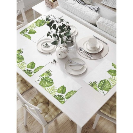 A set of napkins for setting the table "Leaves of tropical plants", rectangular, size 32x46 cm, 4 pcs