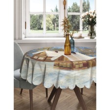 The tablecloth “Winter evening”, round, Saten, d = 150 cm
