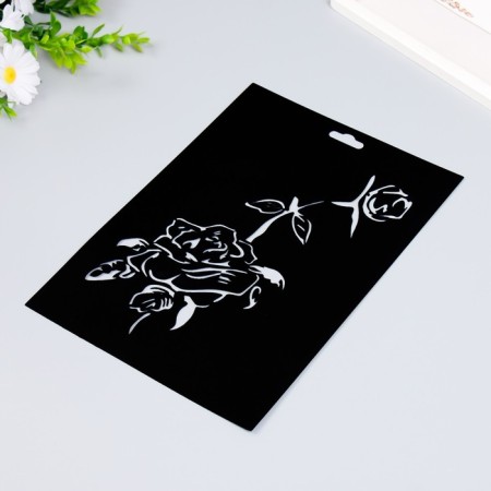 Plastic stencil "rose" 20x29cm-1
