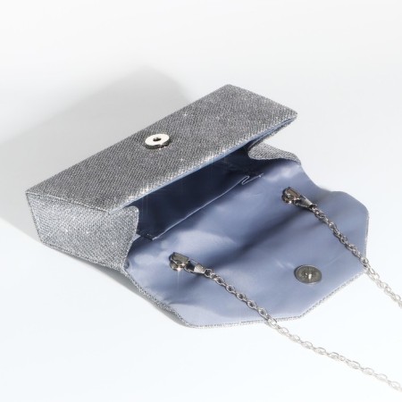 Magneta bag, long chain, silver color-4
