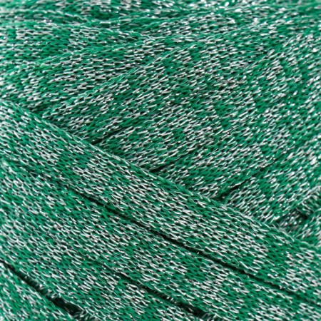 Knitted yarn "Ribbon" with Lurers 85m/170 ± 5 g (nephritis, lurex: silver)-2