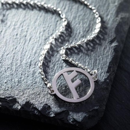 Bracelet-reinforcing "runes" money, color silver, 17cm-2