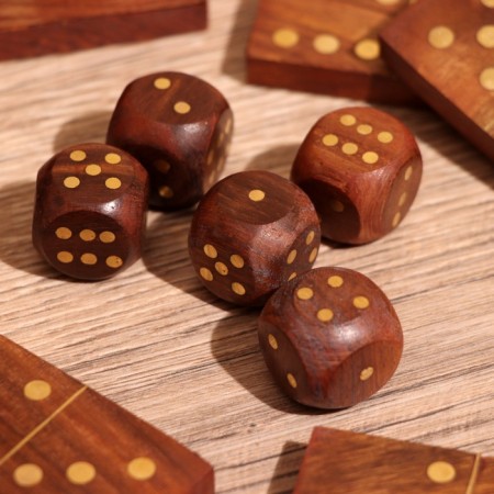 Board game 2V1 (domino + cubes) 25x7.5x5 cm, wooden wood-6
