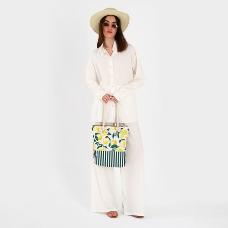 Bag Women's beach on lightning, white/yellow color-6