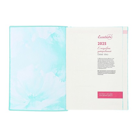 Diary Datir 2025 A6+ 176 Escalada Flower, Soft Okvl, Single Leather, Tis F, Kr BL 70g/M2-5