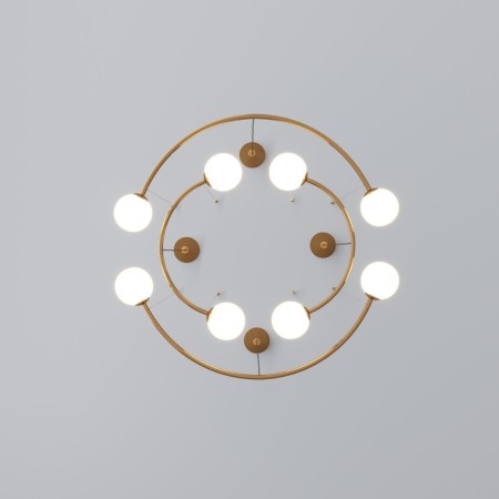 Suspended lamp with glass lactations BROOK, 5W, G9, 89x84x120 cm-3