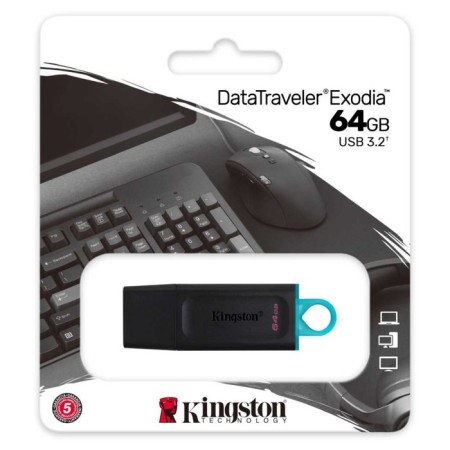 Kingston 64gb Datatraveler Exodia DTX/64GB USB3.2 Black/Blue/Blue-2