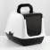 Domik toilet for cats closed with a door 50*38*37 cm, black and white