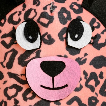 Bath cap with children's applique "Pink leopard"-1