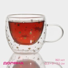 Glass mug with double walls of the share 
