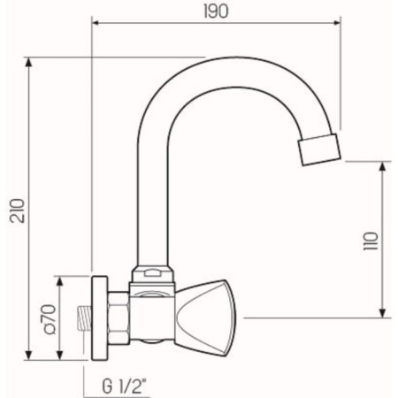 Kitchen mixer "RMS" SL119-362, wall, two-wound, zinc, chrome-4