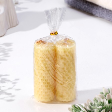 A set of candles from honey wax, 8 cm, 2 pcs-2