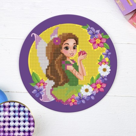 Diamond mosaic for children "Fairy", 18 cm-1