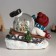 Souvenir polystone water ball Music, light "Snowman on the sled" d = 10 cm 22x14x17.5 cm