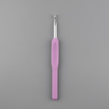 Knitting hook, with a plastic handle, d = 5 mm, 14 cm, lilac color-1