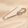 Pin "Classic" ovala with pearls, 7.5 cm, gray color in silver