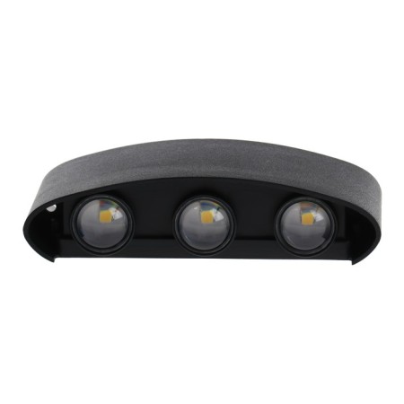 Facade lamp "Semosfer", FSD-069, 6 W, 4000K, 3 rays, IP65, 220 V, plastic, black 100842-5