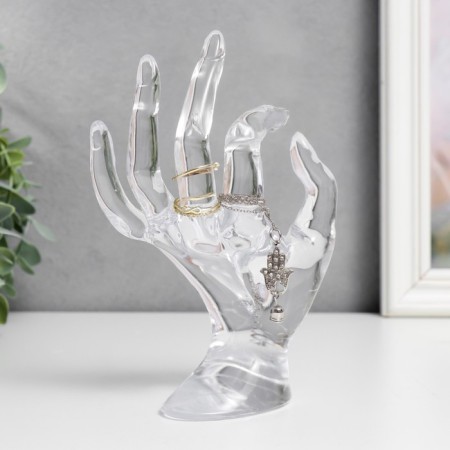 Souvenir polystone stand for jewelry "Hand" transparent 16.5x8 cm