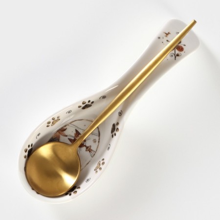 Porcelain stand under a spoonful of the share "Cats Aristocrats", 21.5 × 7.5 cm, white color-5