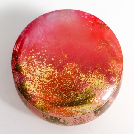 Casket Metal Round "Colored Marble with Golden Cracks" MIX 5x7x7 cm-3