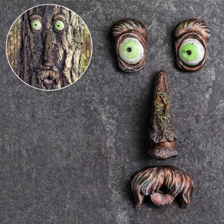 Suspended decor "face wood with a mustache" 26x10x3cm