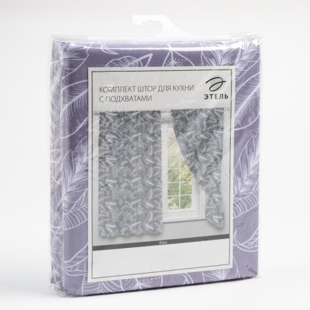 A set of curtains for the kitchen with sequences of Ethel Eide 145x180cm-2 pcs., 100% p/e-6