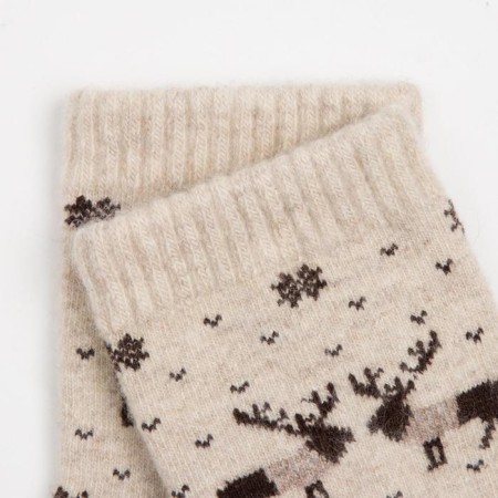 Male socks from Mongolian wool, chocolate/deer color, size 29 (43-45)-1