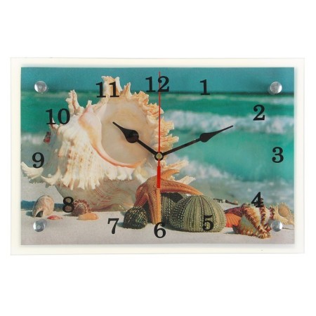 Carty clock is wall-mounted, interior "shells", silent, 30 x 20 cm